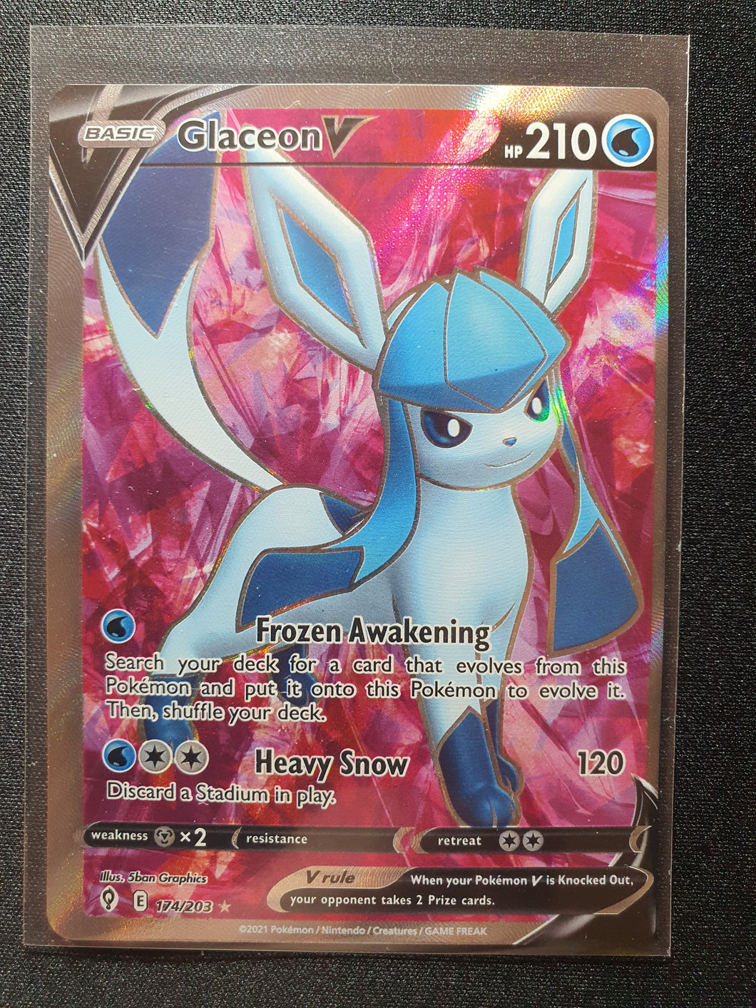 Pokemon - Evolving Skies - Glaceon V FULL ART 174/203